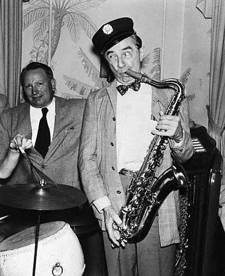 Here's a photograph of Bela Lugosi playing the saxophone. We remember him now as a Goth-like figure but he wasn't really.