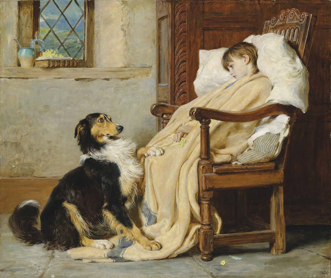 Briton Rivière (1840-1920) British convalescing