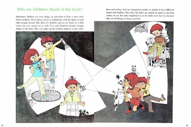 Easy Answers to Hard Questions pictures by Susan Perl text by Susanne Kirtland (1968) why are children afraid of the dark