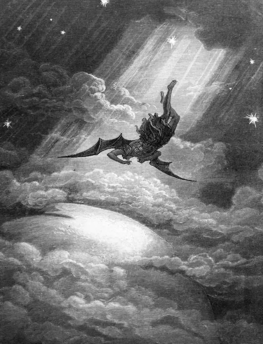 Gustave Doré (1832 - 1883) 1866 'Satan Falls' illustration for 'Paradise Lost' by John Milton