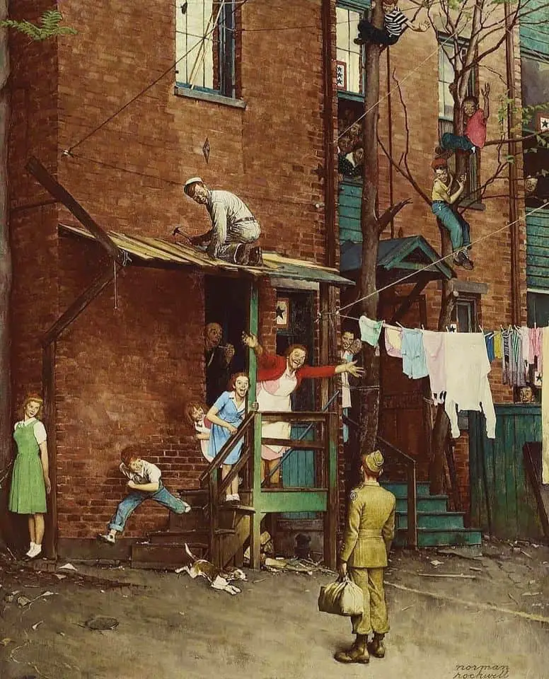 Home Coming by Norman Rockwell 1945