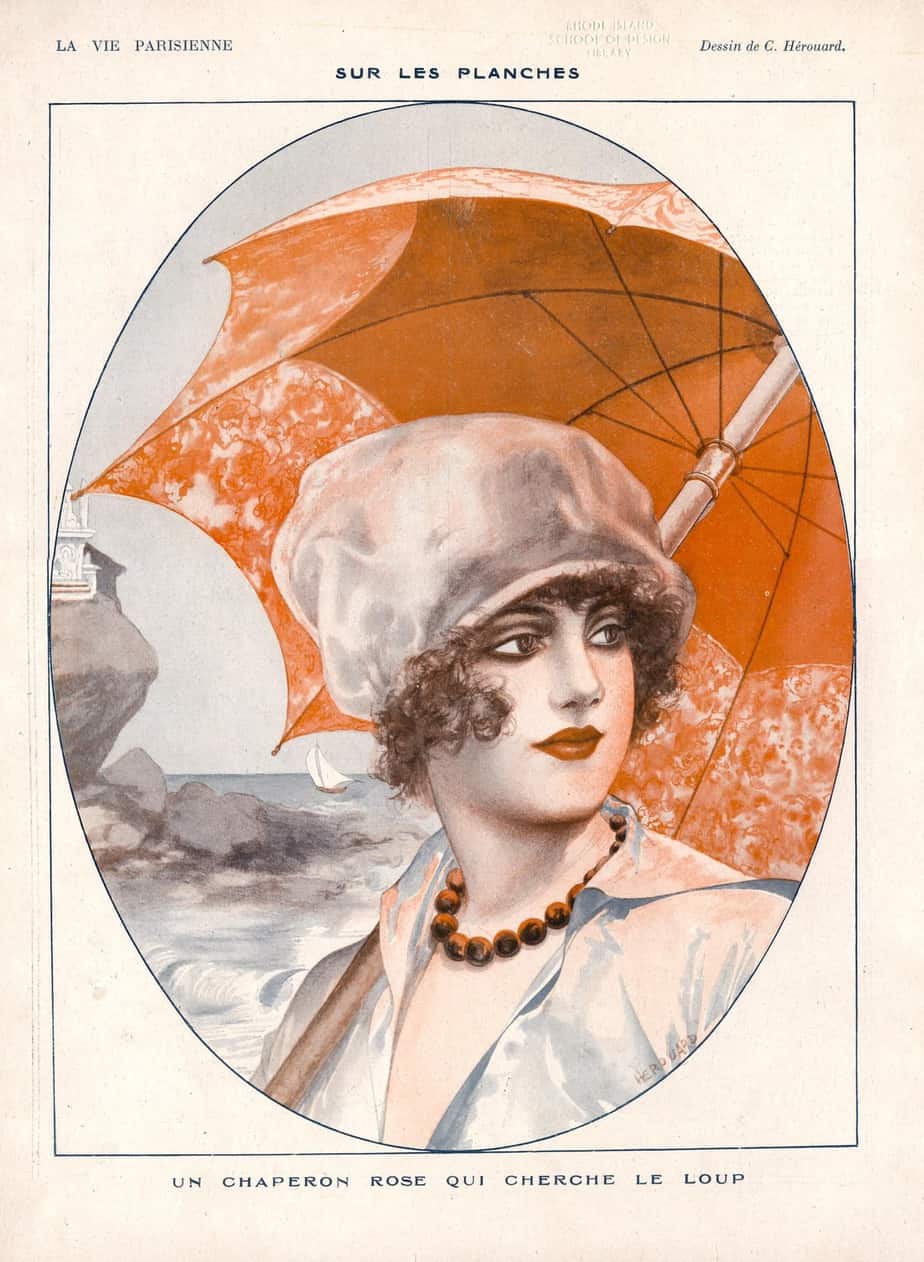 Illustration for the French magazine ′La Vie Parisienne′ by Chéri Hérouard (1881-1961) umbrella