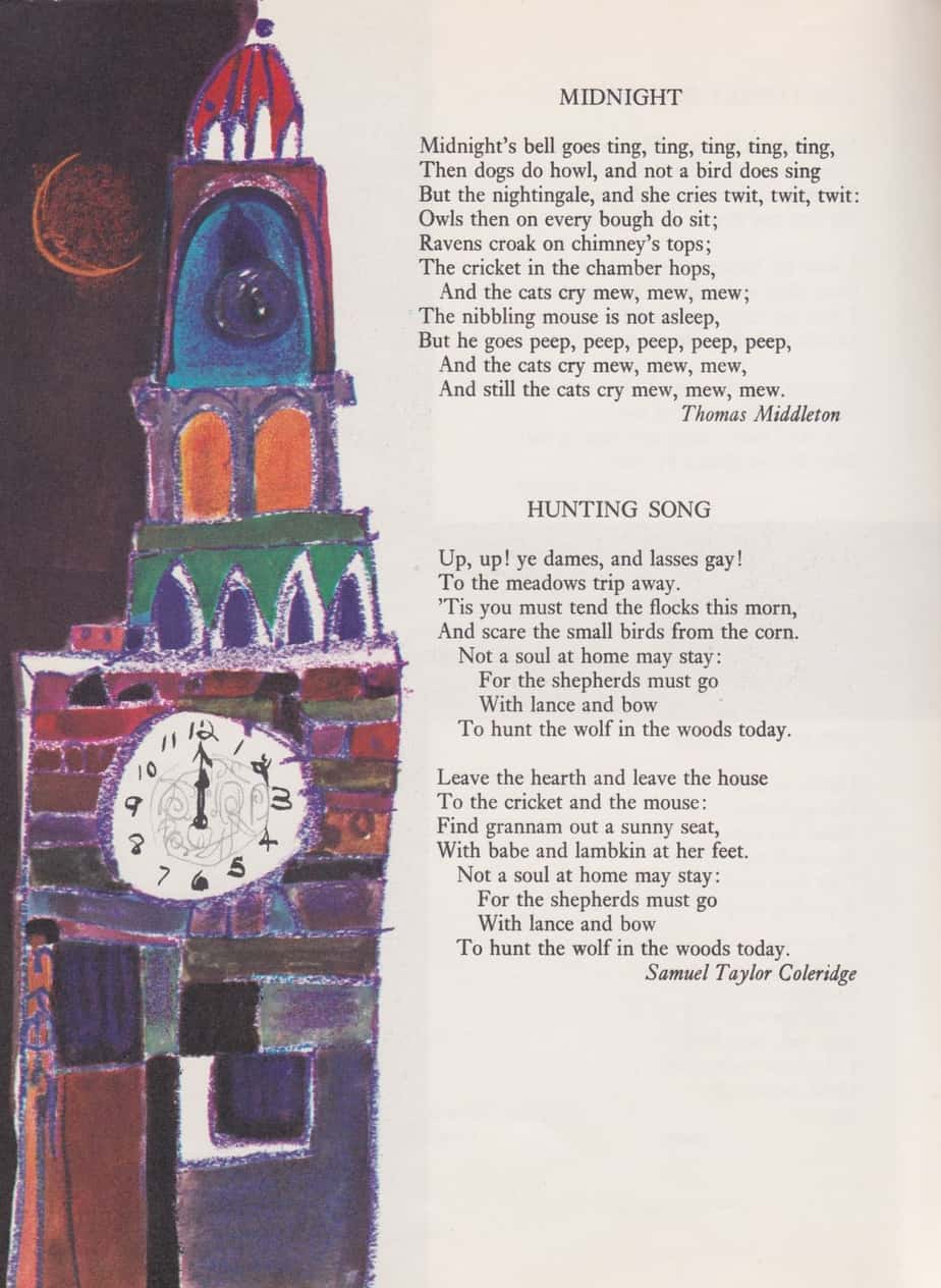 Oxford Book of Poetry for Children compiled by Edward Blishen, illustrated by Brian Wildsmith (1963) 