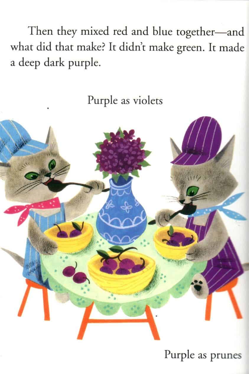 The Color Kittens (1949), by Margaret Wise Brown illustrated by Alice and Martin Provensen purple