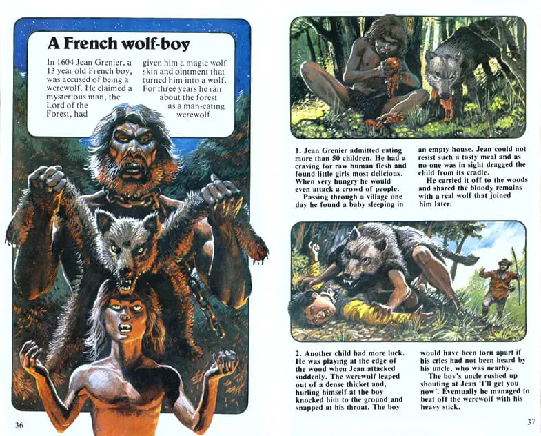 A French Wolf Boy. The Usborne Supernatural Guide Vampires Werewolves & Demons, 1979