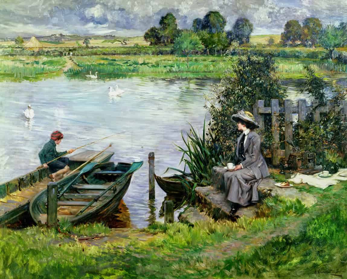 Albert Chevallier Tayler - The Thames at Benson 1912