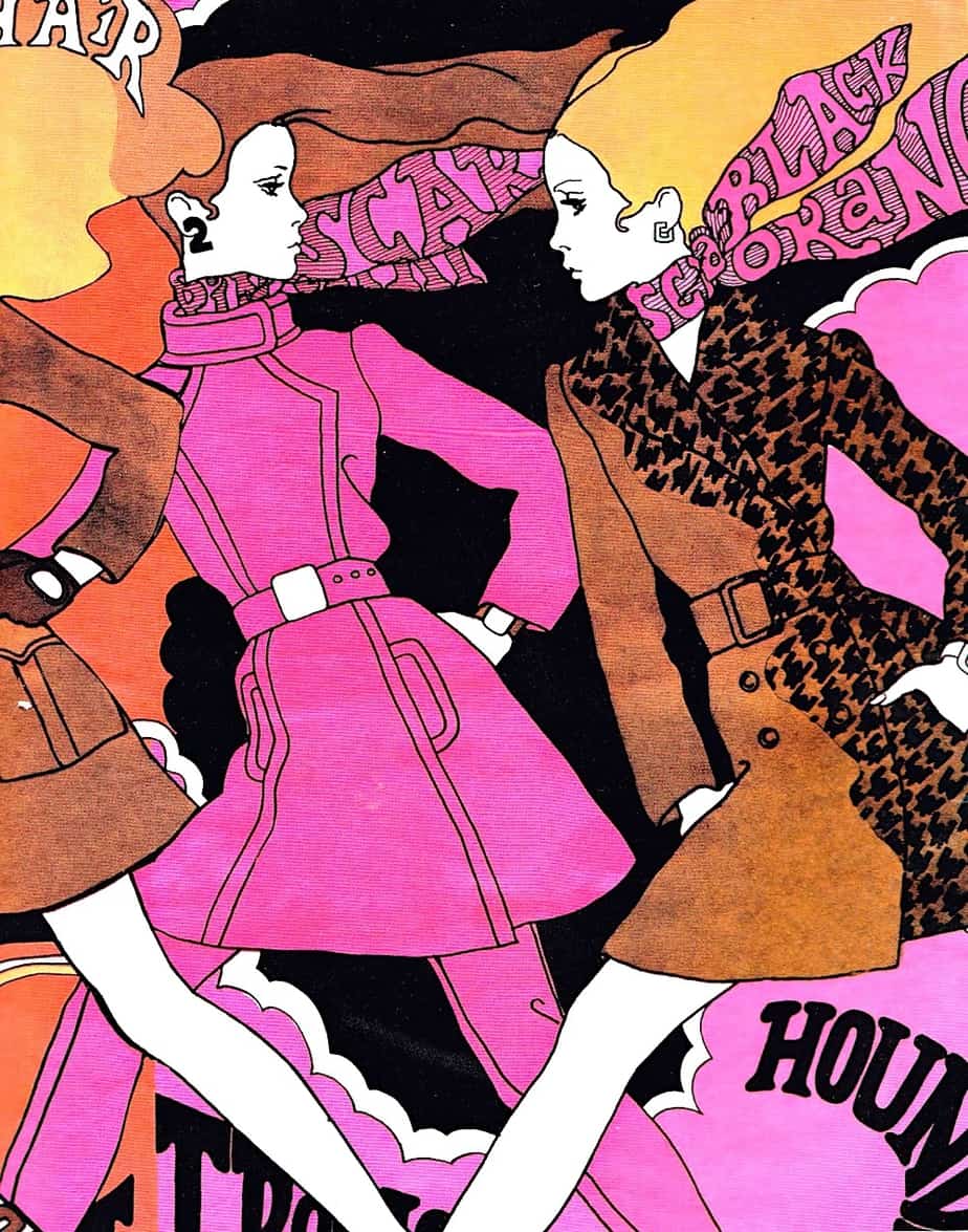 Antonio Lopez fashion designs for unknown publication, possible the cover, 1967