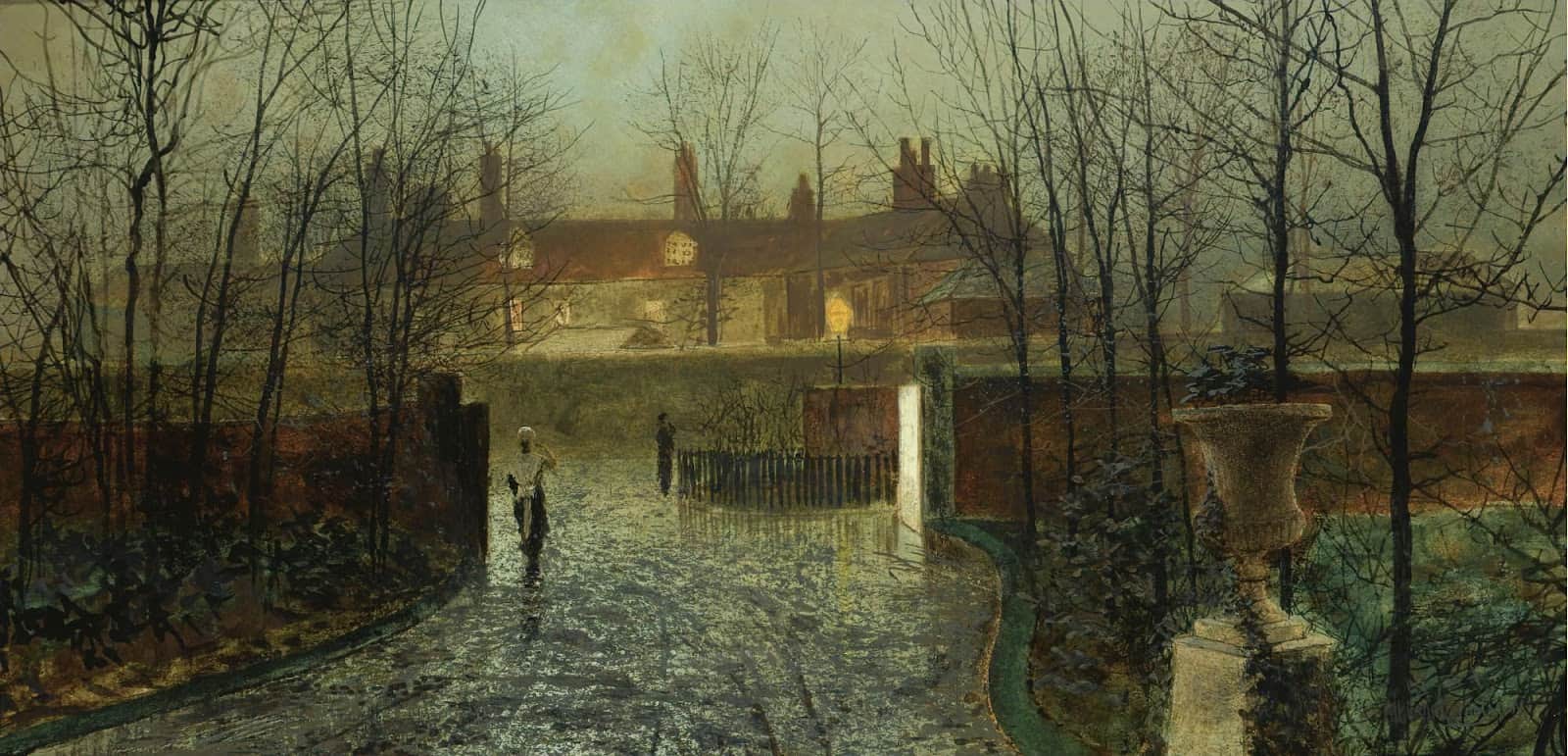 Atkinson Grimshaw - Arriving at the Hall
