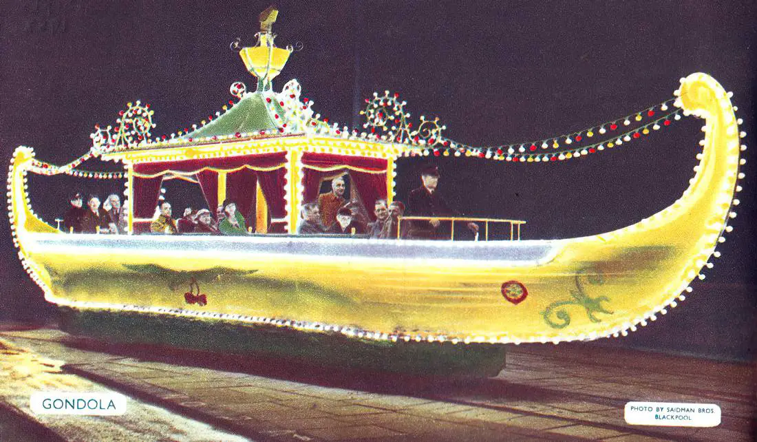 Blackpool Illuminations souvenir, published by Saidman Brothers 1953 boat