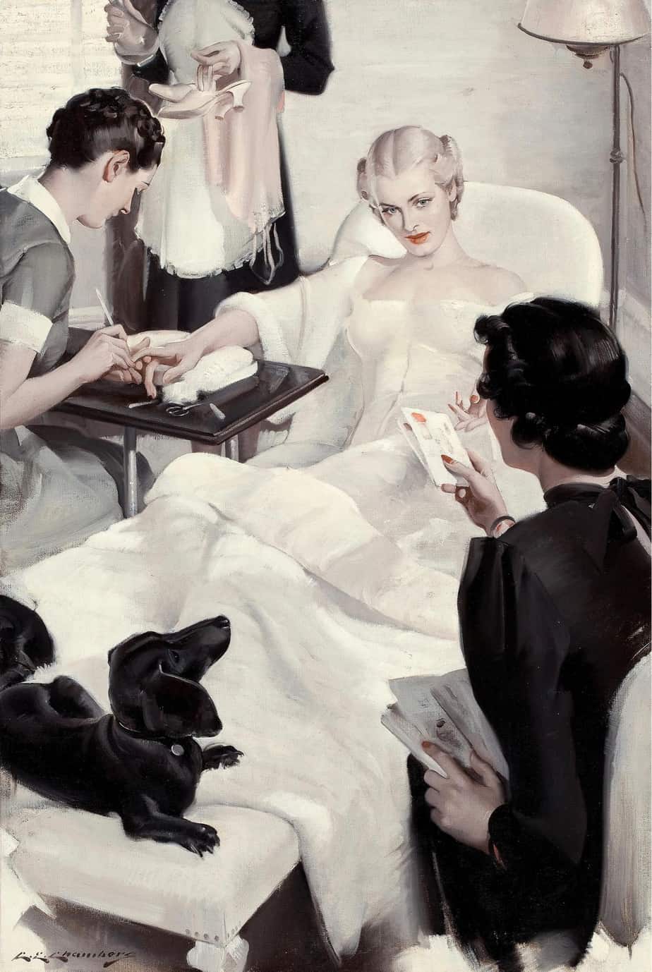 Charles Edward Chambers (1883 - 1941) Pampered Treatment dog