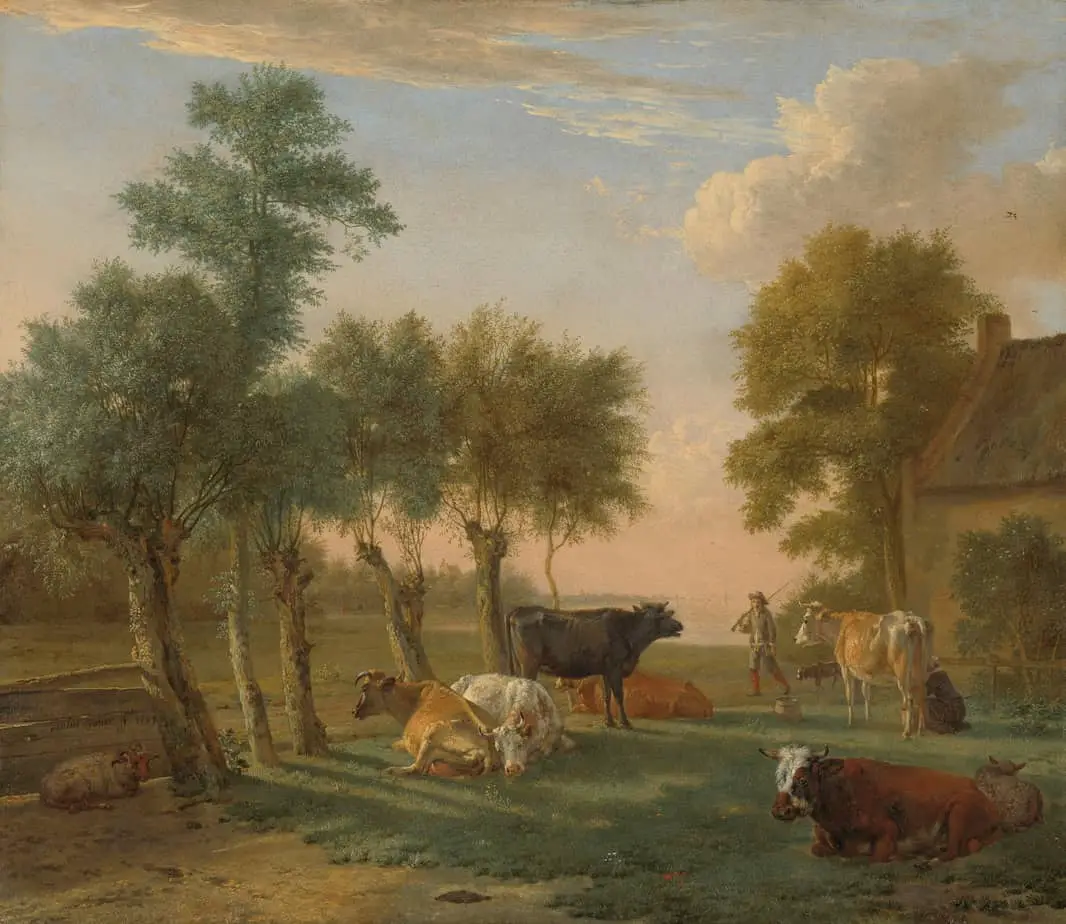 Cows in a Meadow near a Farm, Paulus Potter, 1653