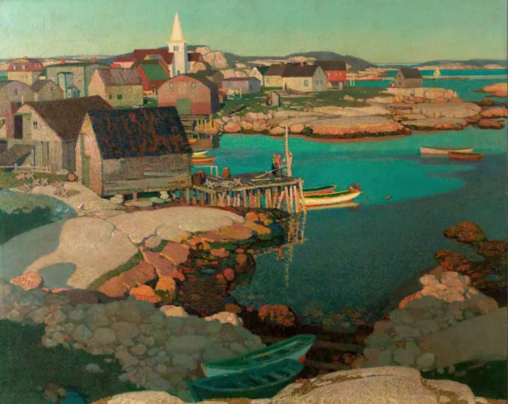 'Evening Light, Fishing Village of Prospect, Nova Scotia, Canada', Stanley Royle, oil on canvas, 1941