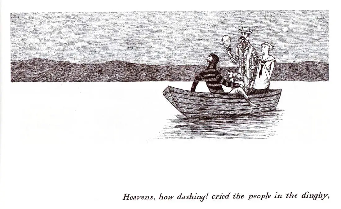 From 'The Object Lesson' by Edward Gorey, 1958, Heavens, how dashing