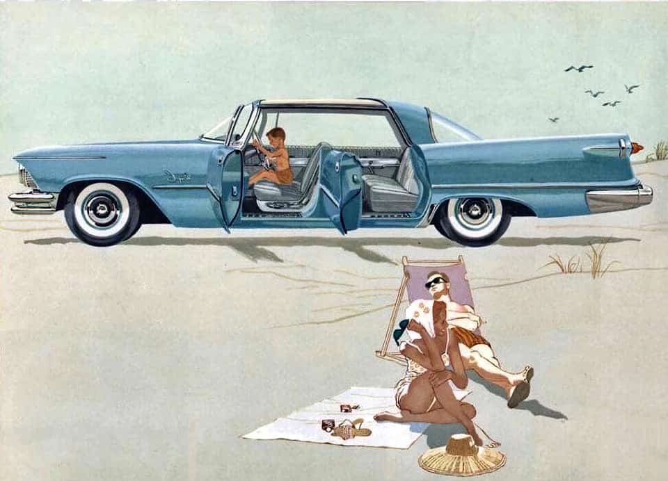 Horizon Blue 1957 Imperial advertisement. This looks straight out of Mad Men.