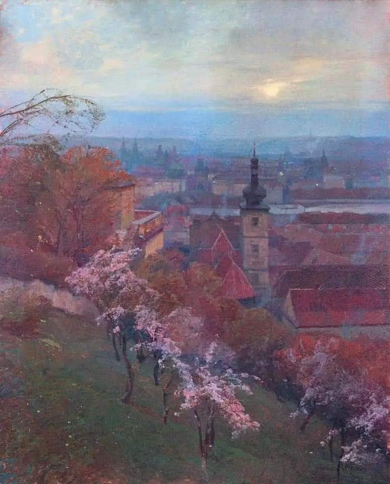 Jaroslav Šetelík (Czech , 1881 - 1955) View from the Seminary Gardens, 1908