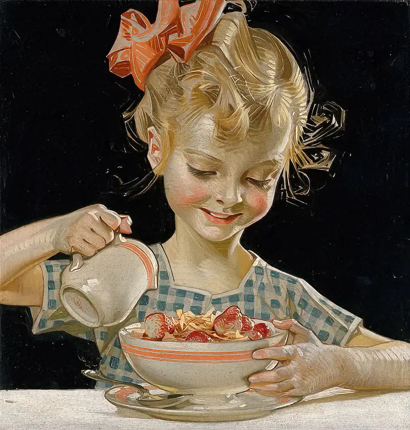 Joseph Christian Leyendecker, 1874, Montabaur, Germany - 1951 Kellog's Girl breakfast