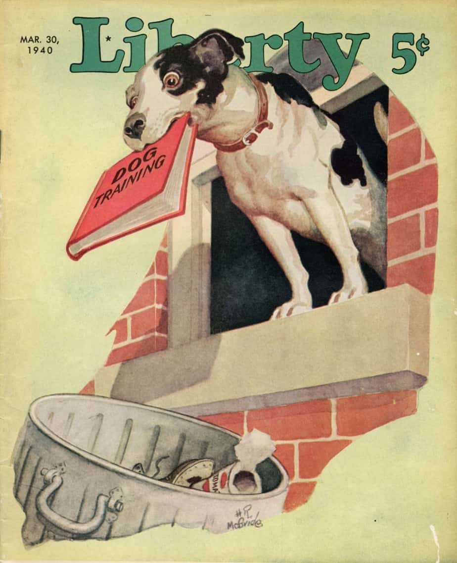 Liberty, March 30, 1940. Art by Hubbell Reed McBride dog