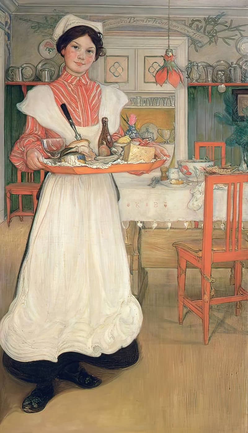 Carl Larsson Martina Carrying Breakfast on a Tray 1904