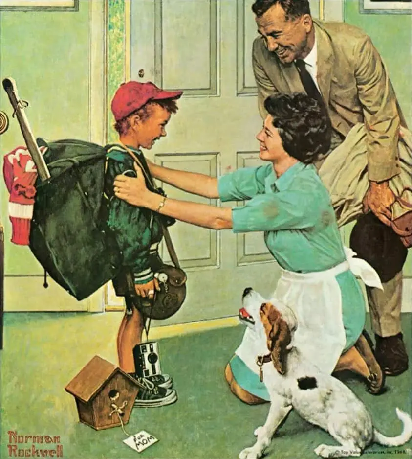 Norman Rockwell, Home from Camp, 1968 green