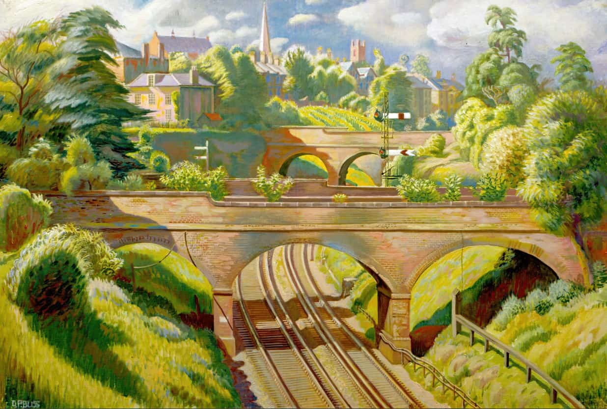 Railway Bridges At Blackheath, Douglas Percy Bliss, oil on canvas, 1932