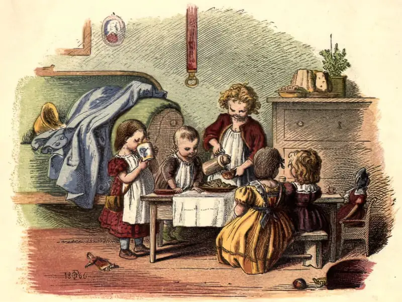 Schnick schnack trifles for the little-ones by Oscar Pletsch 1867 children playing together