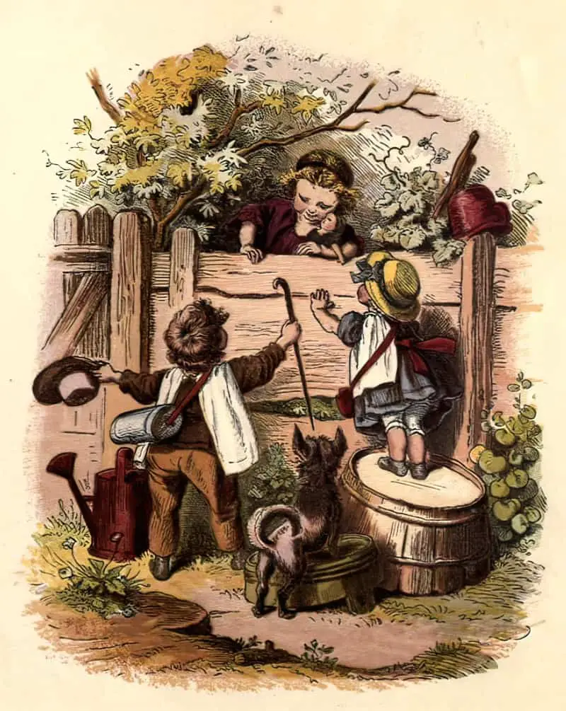 Schnick schnack trifles for the little-ones by Oscar Pletsch 1867 over the fence