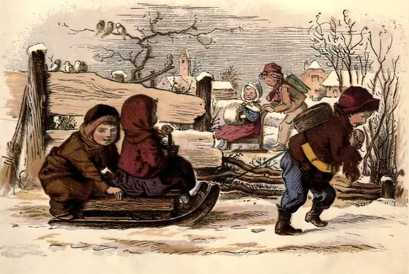 Schnick schnack trifles for the little-ones by Oscar Pletsch 1867 snow play