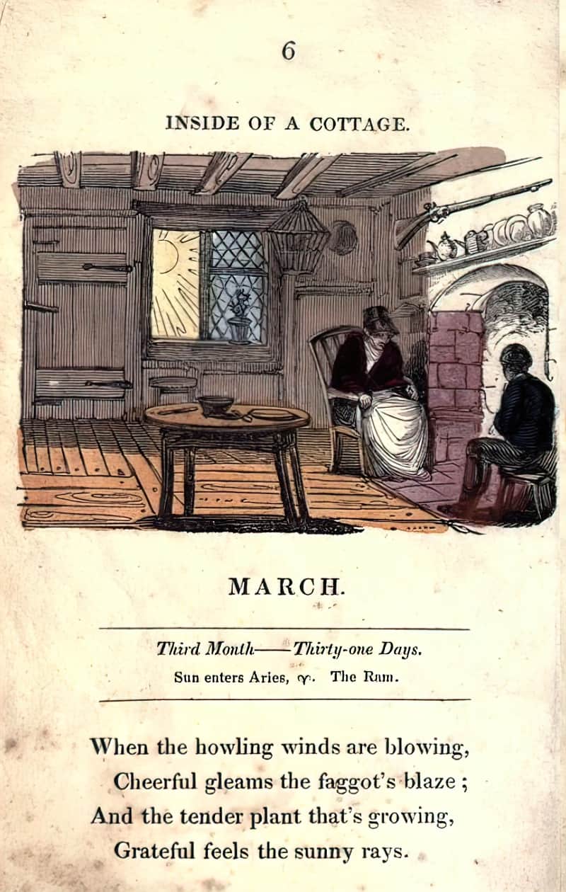The Juvenile almanack, or, Series of monthly emblems c1822-1824 hearth