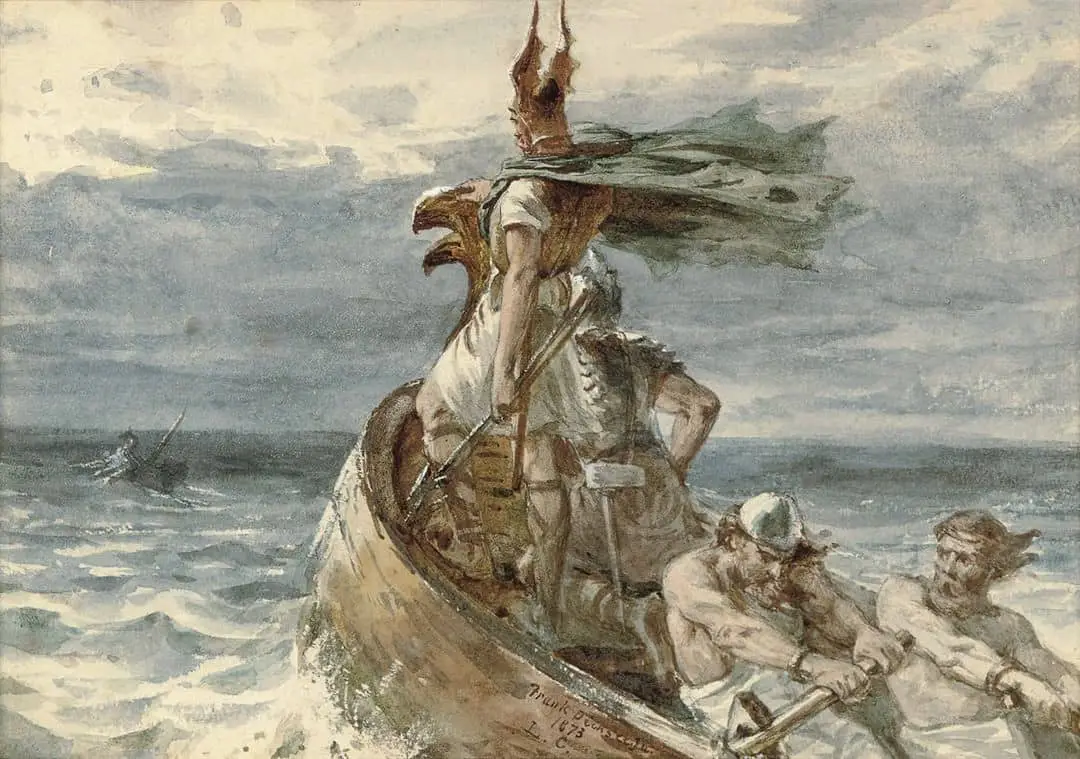Vikings Heading for Land, 1873, by Sir Frank Dicksee (1853- 1928)