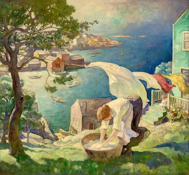 Wash Day by N.C. Wyeth oil on canvas 1934 washing