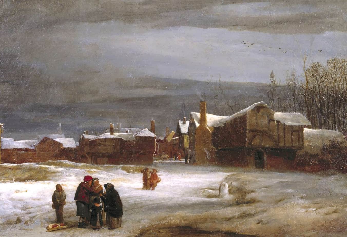 William Mulready (attr) - A Snow Scene