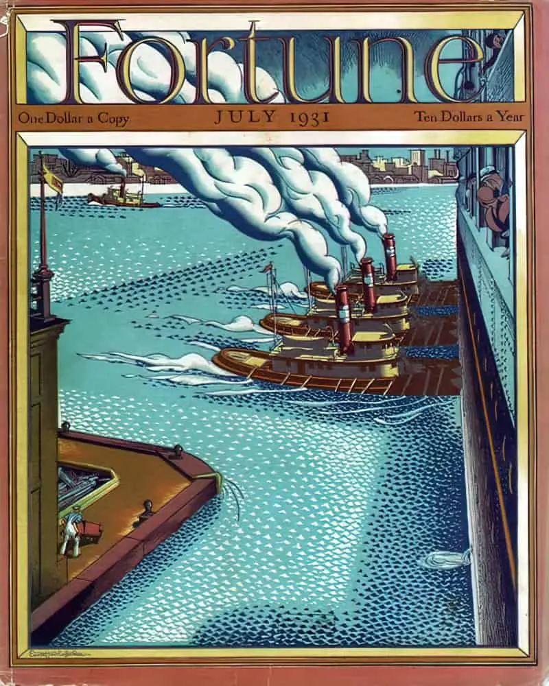 1931 July, cover by Ernest Hamlin Baker ship