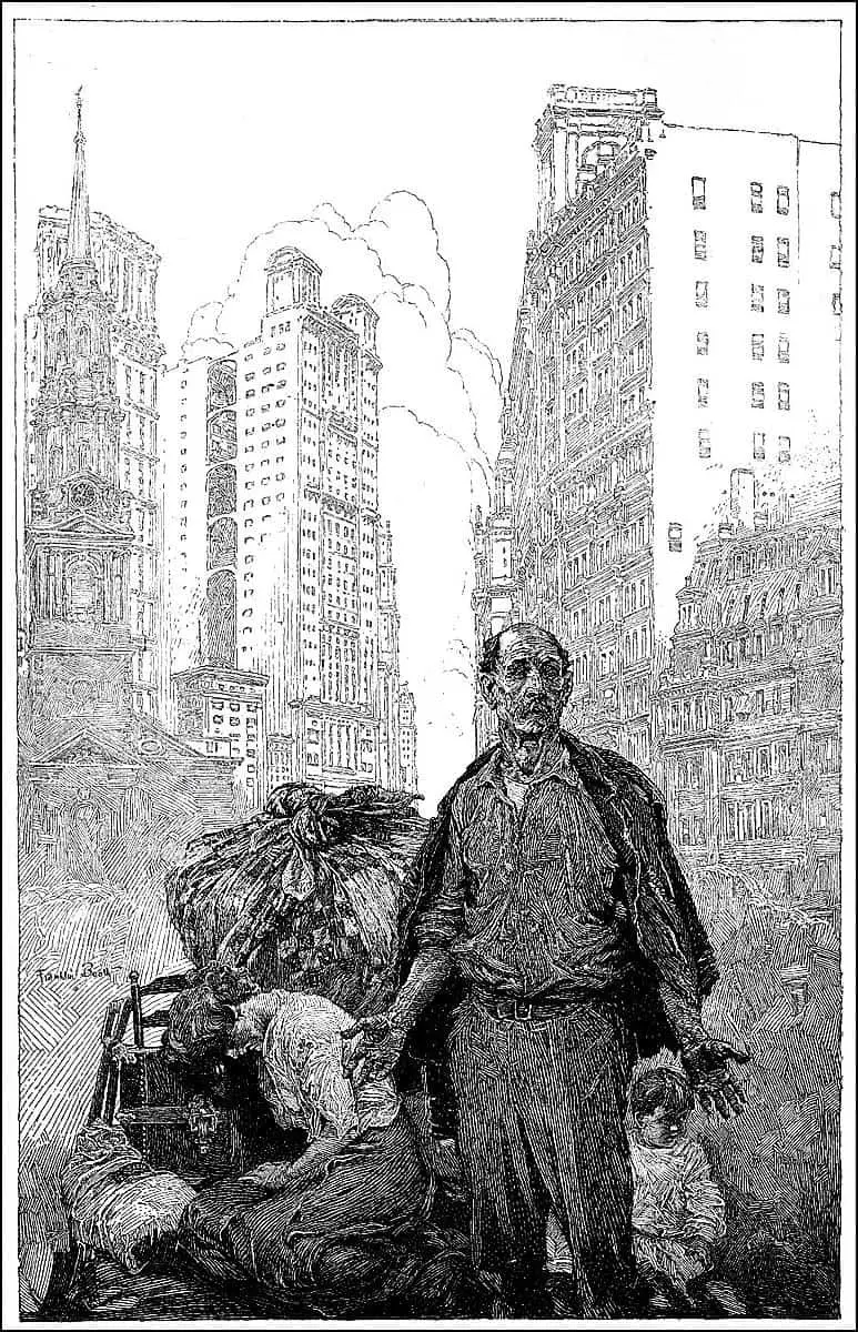 Franklin Booth (1874-1948) vagrant man and boy