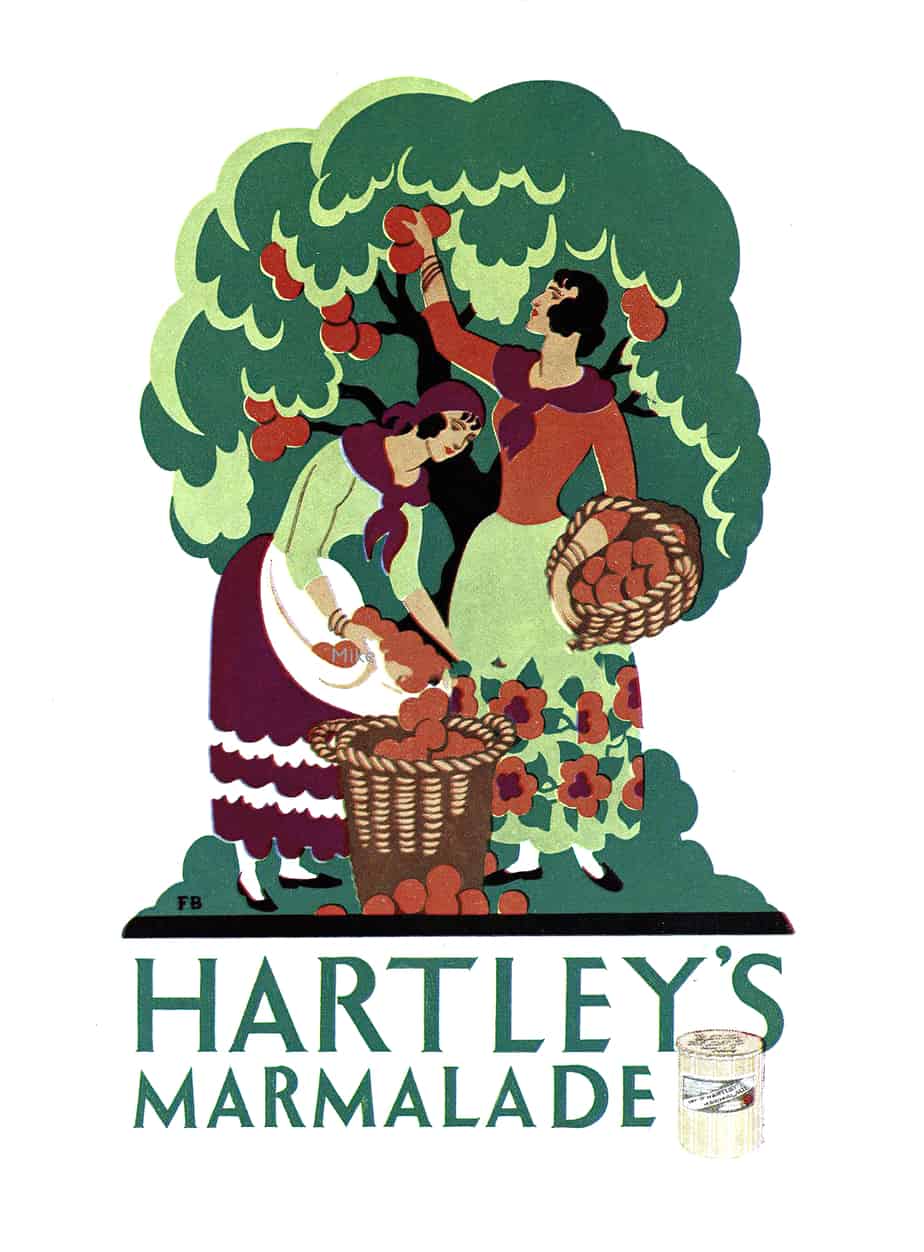 Hartley’s marmalade - showcard design by Freda Beard for W P Hartley & Co. Ltd., c1925