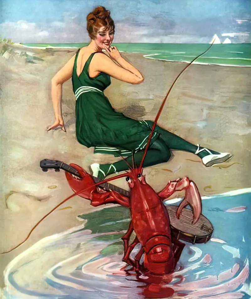 Illustration by German-Swedish artist Gunnar Brynolf Wennerberg (1866-1950) crab