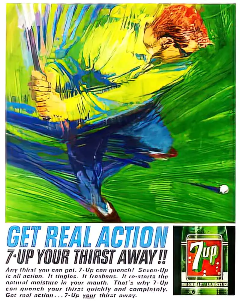 Robert M. Peak (May 30, 1927 – August 1, 1992) 7Up advertisement golf