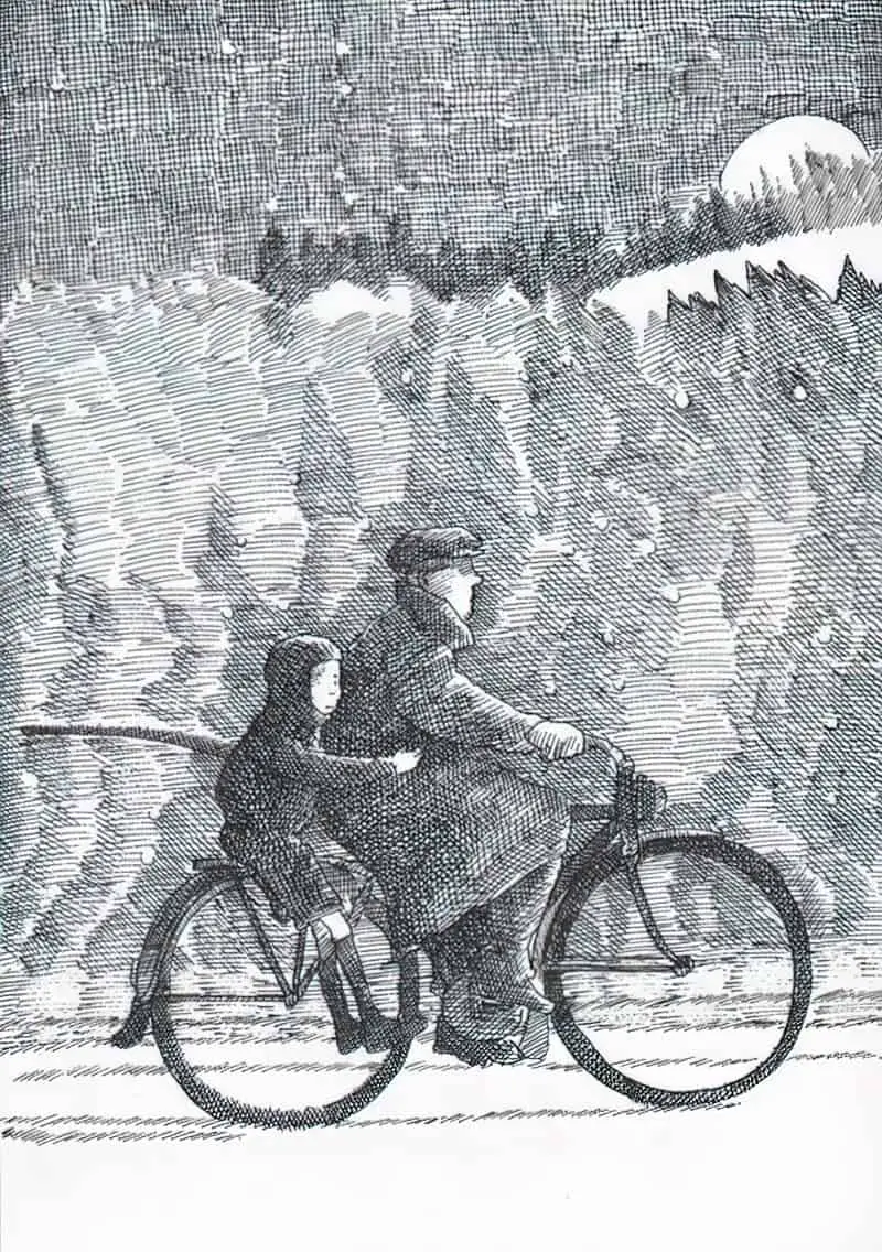 Tom Fobble’s Day by Alan Garner and Michael Foreman, 1977-bicycle