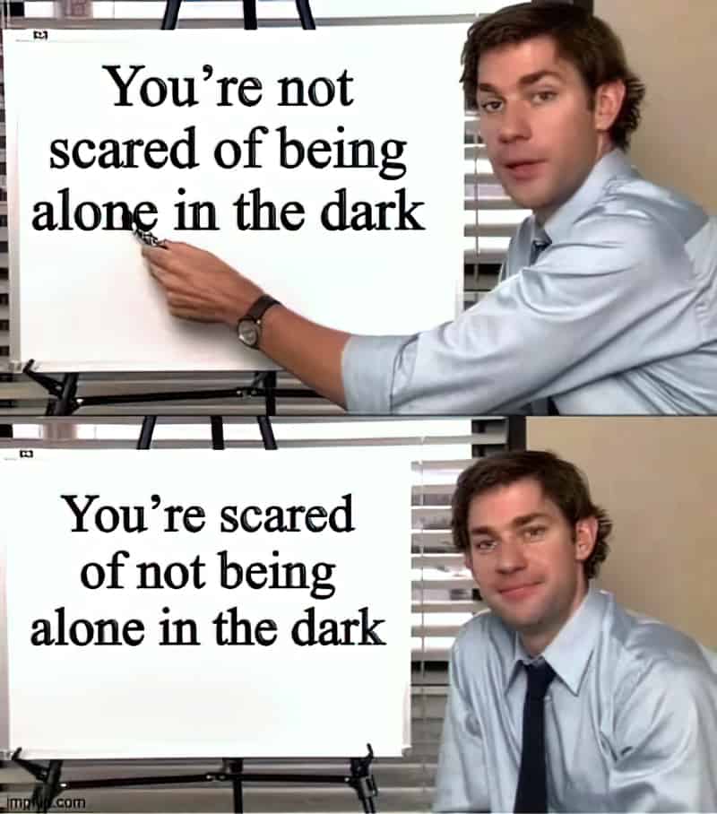 You're not scared of being alone in the dark