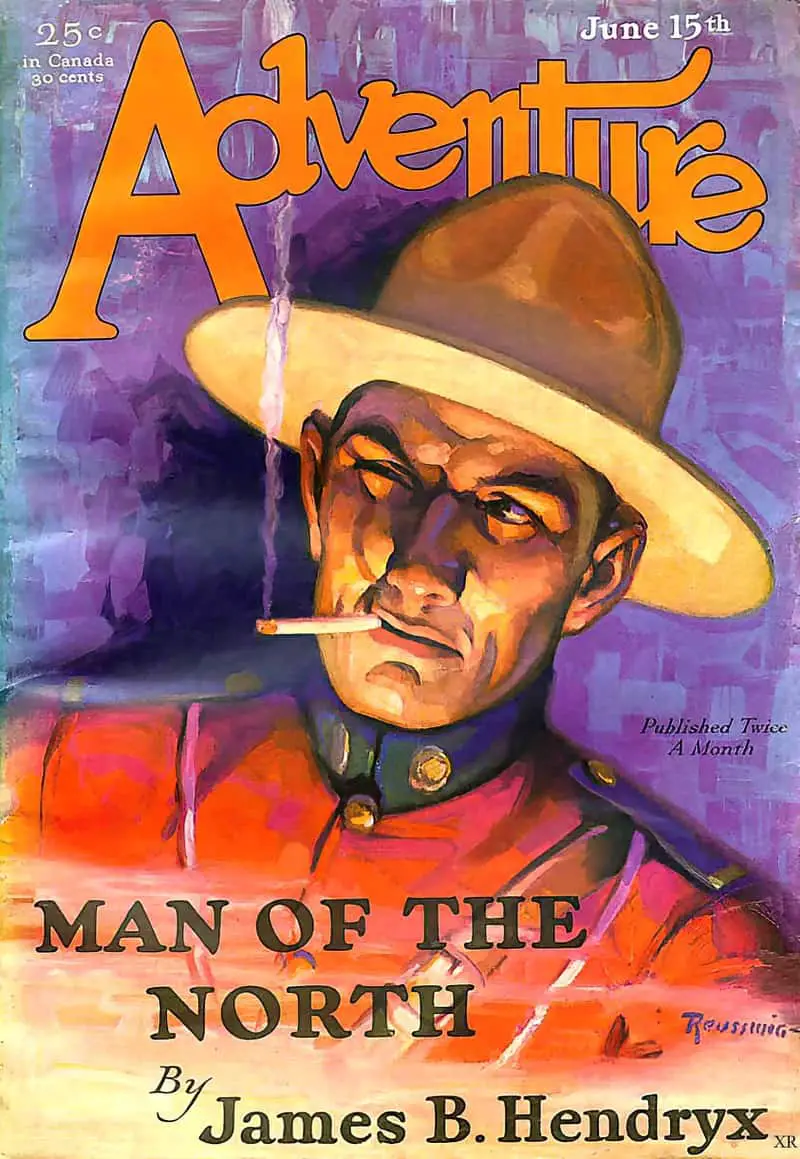 Adventure Magazine 'Man of the North (June 15, 1929) cover illustration by William M. Reusswig
