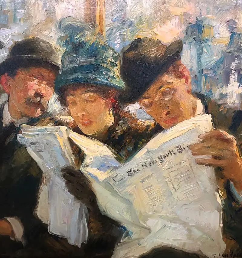 Francis Luis Mora (1874-1940) Uruguayan born American artist newspaper