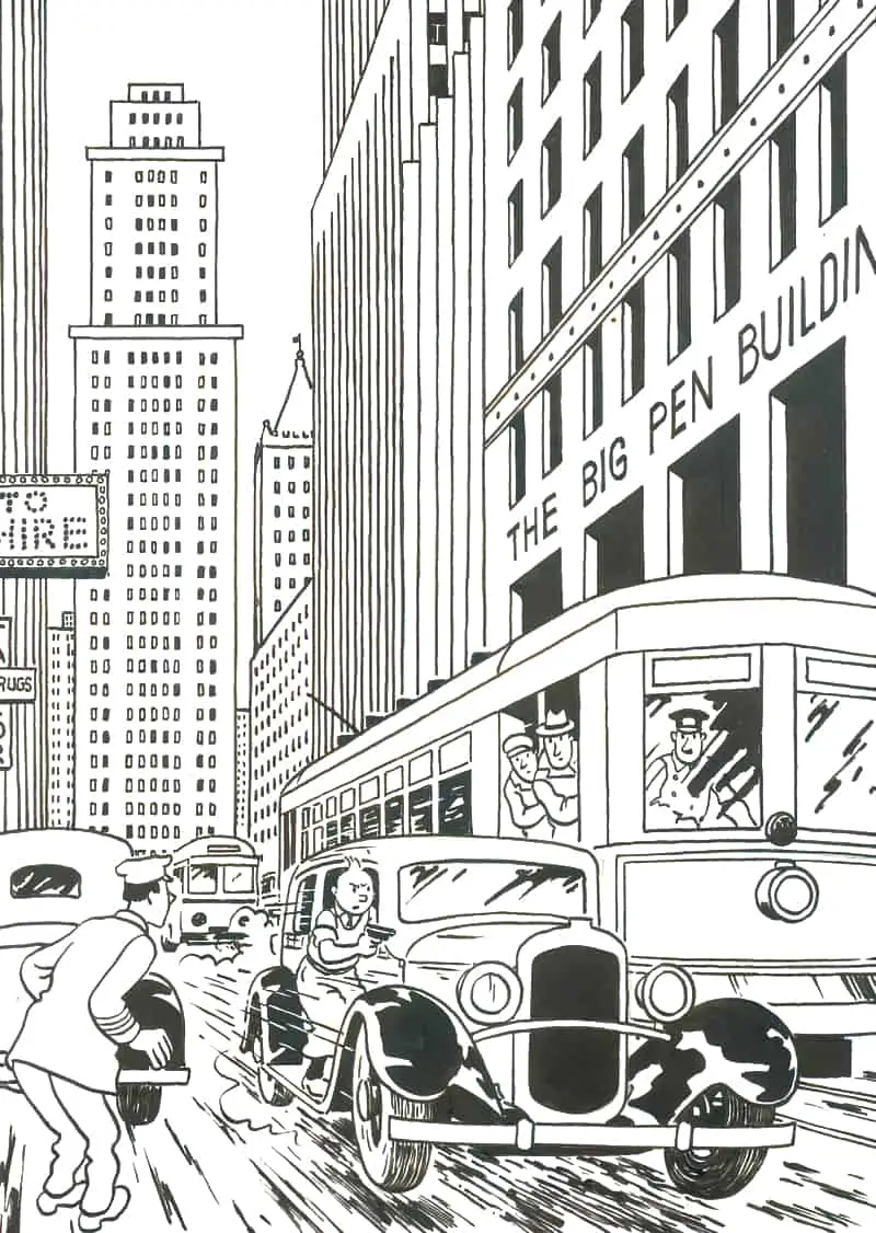 Georges Prosper Remi, aka Hergé, (1907 – 1983) rare 1937 illustration for Tintin in America