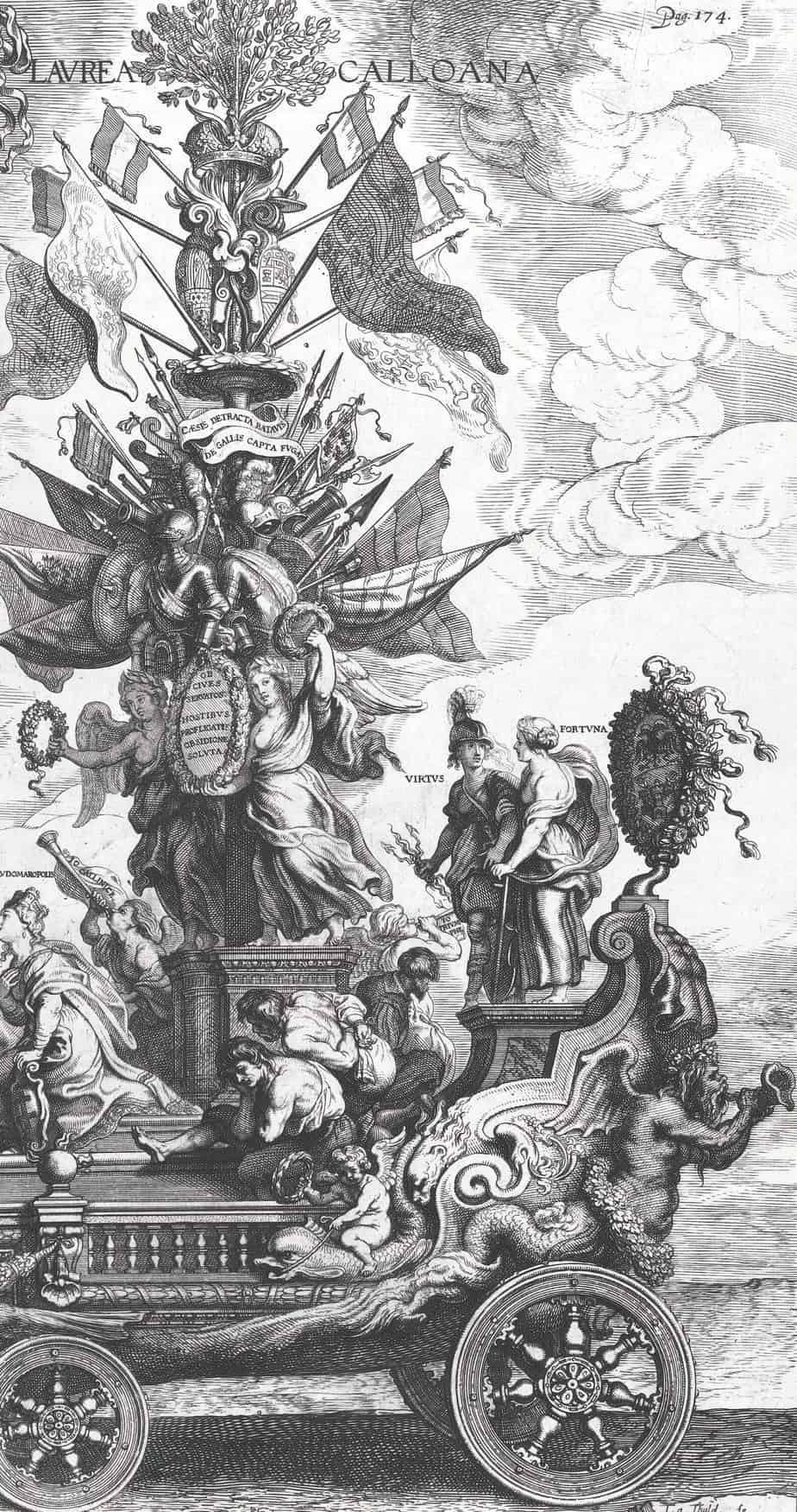 Kallo's triumphal chariot (right half); entry of Fe in 1635 (nr. 43), Theodoor van Thulden, after Peter Paul Rubens, 1639 - 1641