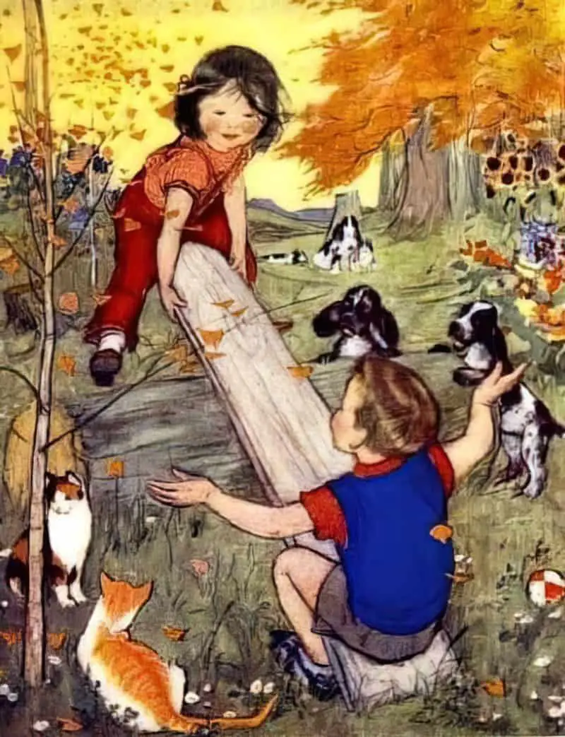 Muriel Helen Dawson from Nursery Rhymes for Children 'See-Saw' 1930s, a New Zealand illustrator