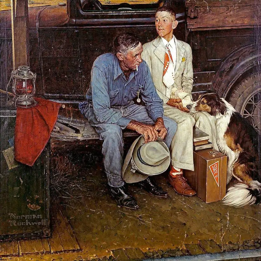 Norman Rockwell’s Breaking Home Ties, September 1954 cover of Saturday Evening Post