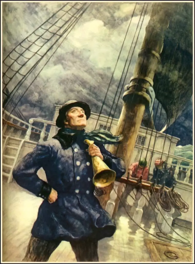 Trending INTO MAINE illustratred by N.C. Wyeth 1938 ship deck