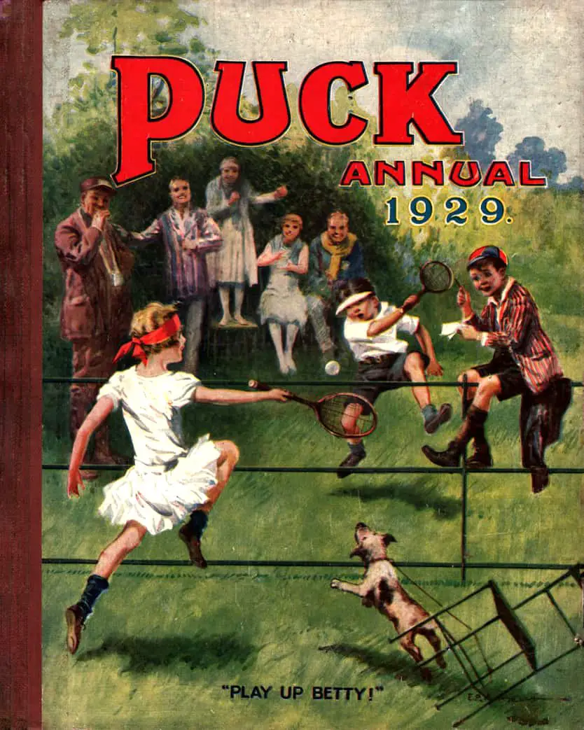 1929 puck annual children playing tennis