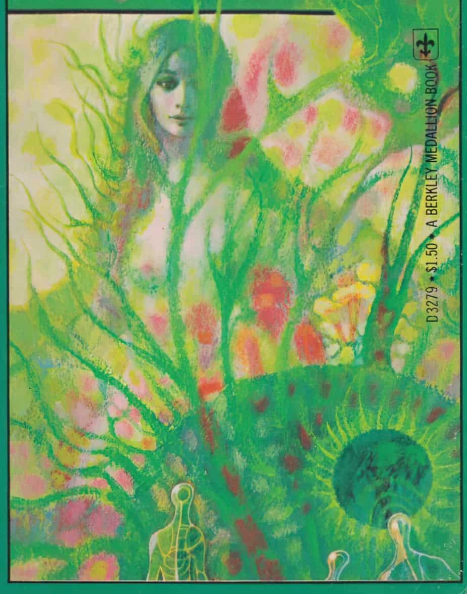 1976 cover by Richard Powers for The Word for World is Forest by Ursula K. Le Guin green