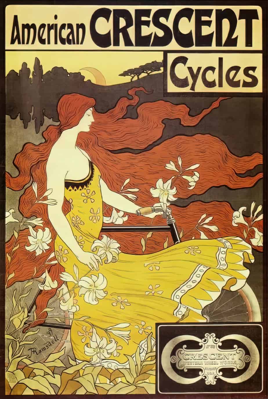 American Crescent Cycles poster, 1899 by Frederick Winthrop Ramsdell