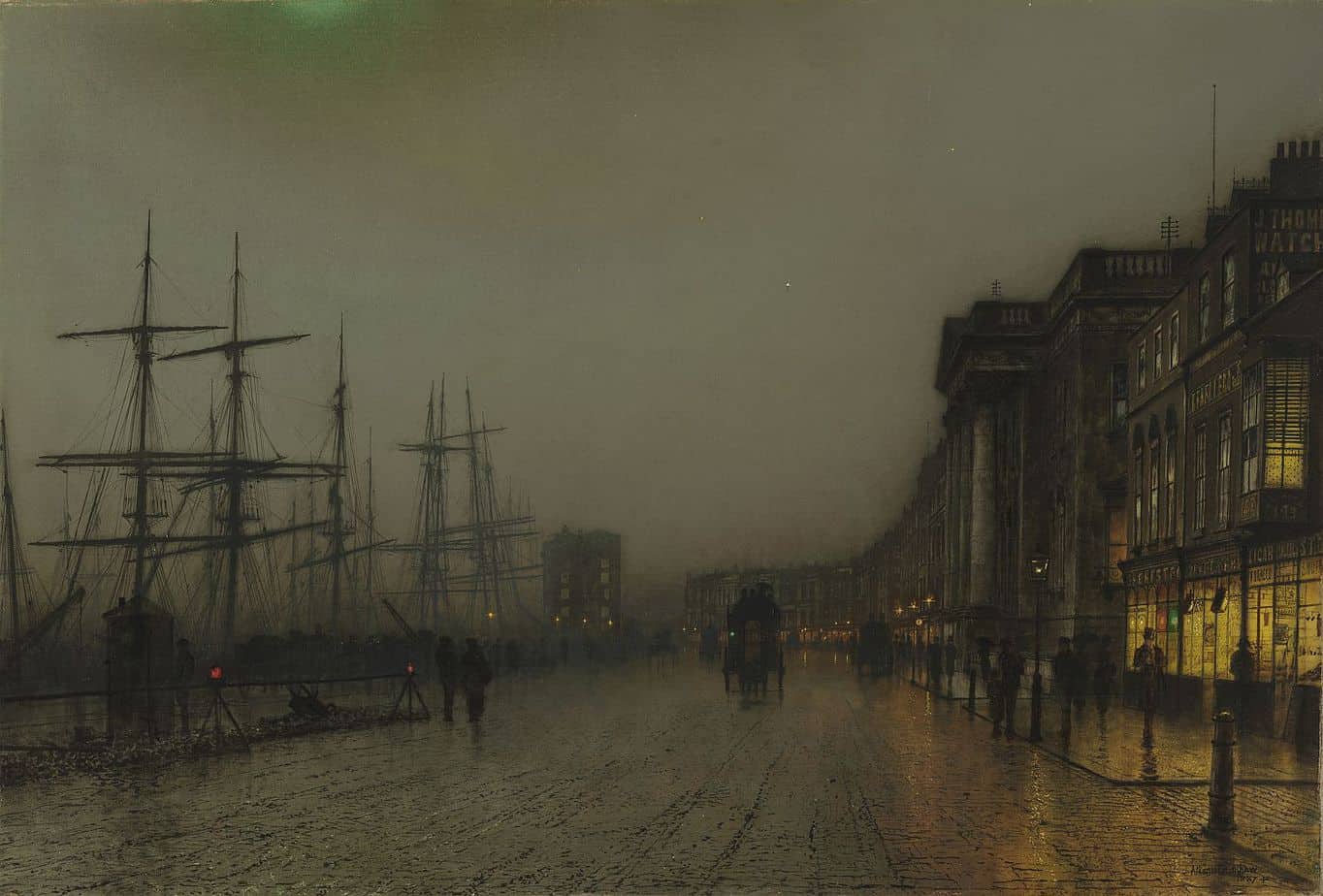 Canny Glasgow [Scotland] (1887) by John Atkinson Grimshaw (GB, 1836-1893)