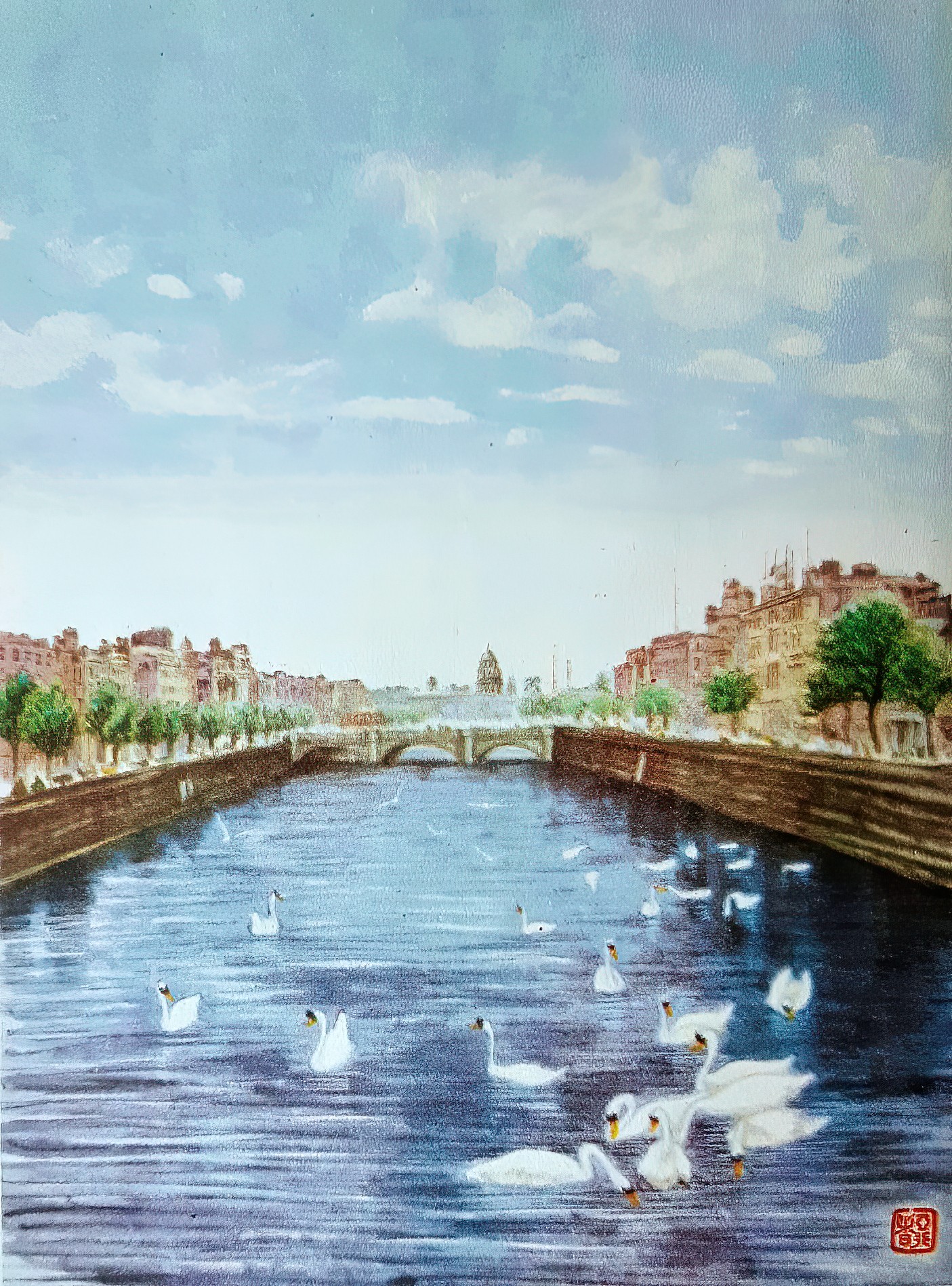 Chiang Yee (1903 - 1977) The Silent Traveller In Dublin 1953